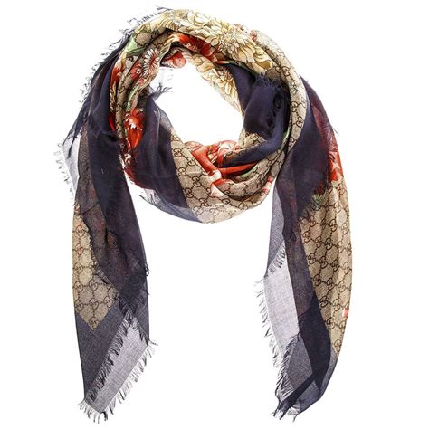 navy and tan gucci scarves and wraps|Gucci wraps for women.